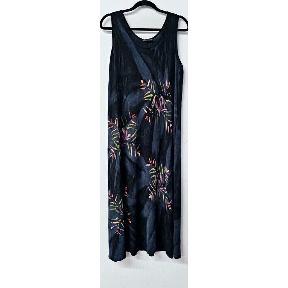 TROPICAL BATIK Hand Painted Sleeveless Y2K Women Maxi Dress - Picture 1 of 4